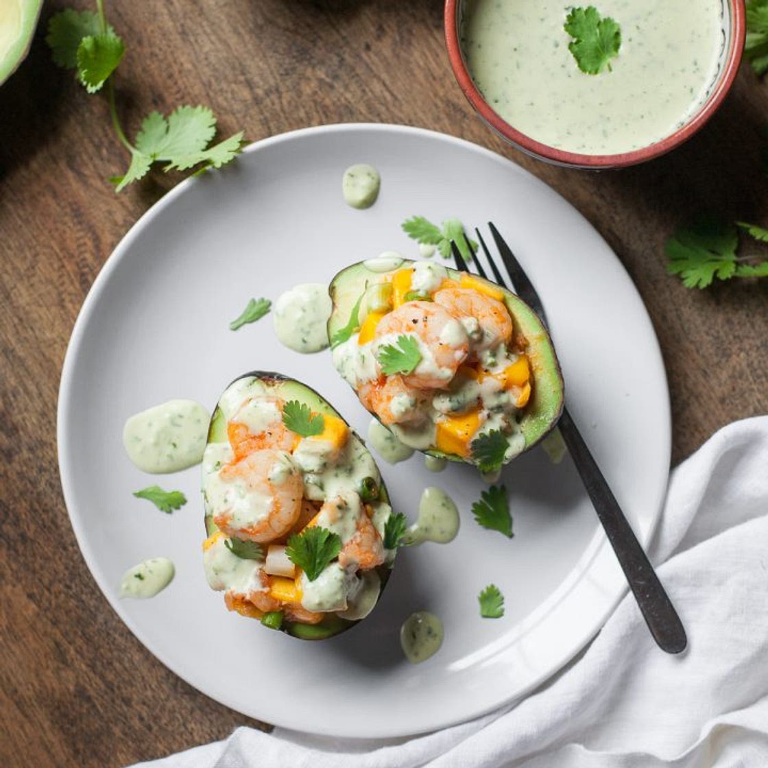Stuffed Avocados with Shrimp and Mango