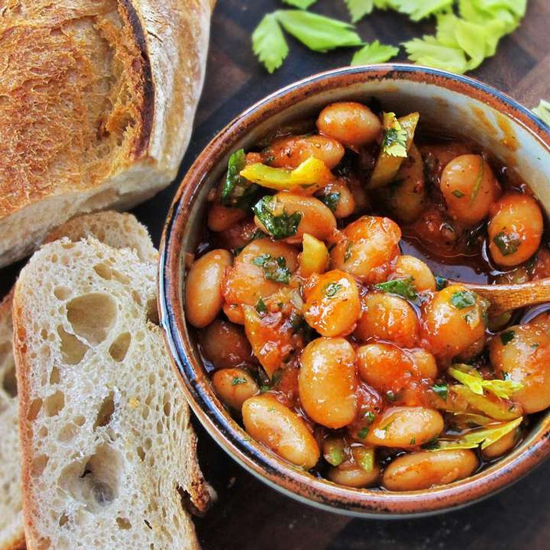 Warm Spanish-Style Giant-Bean Salad With Smoked Paprika and Celery Recipe