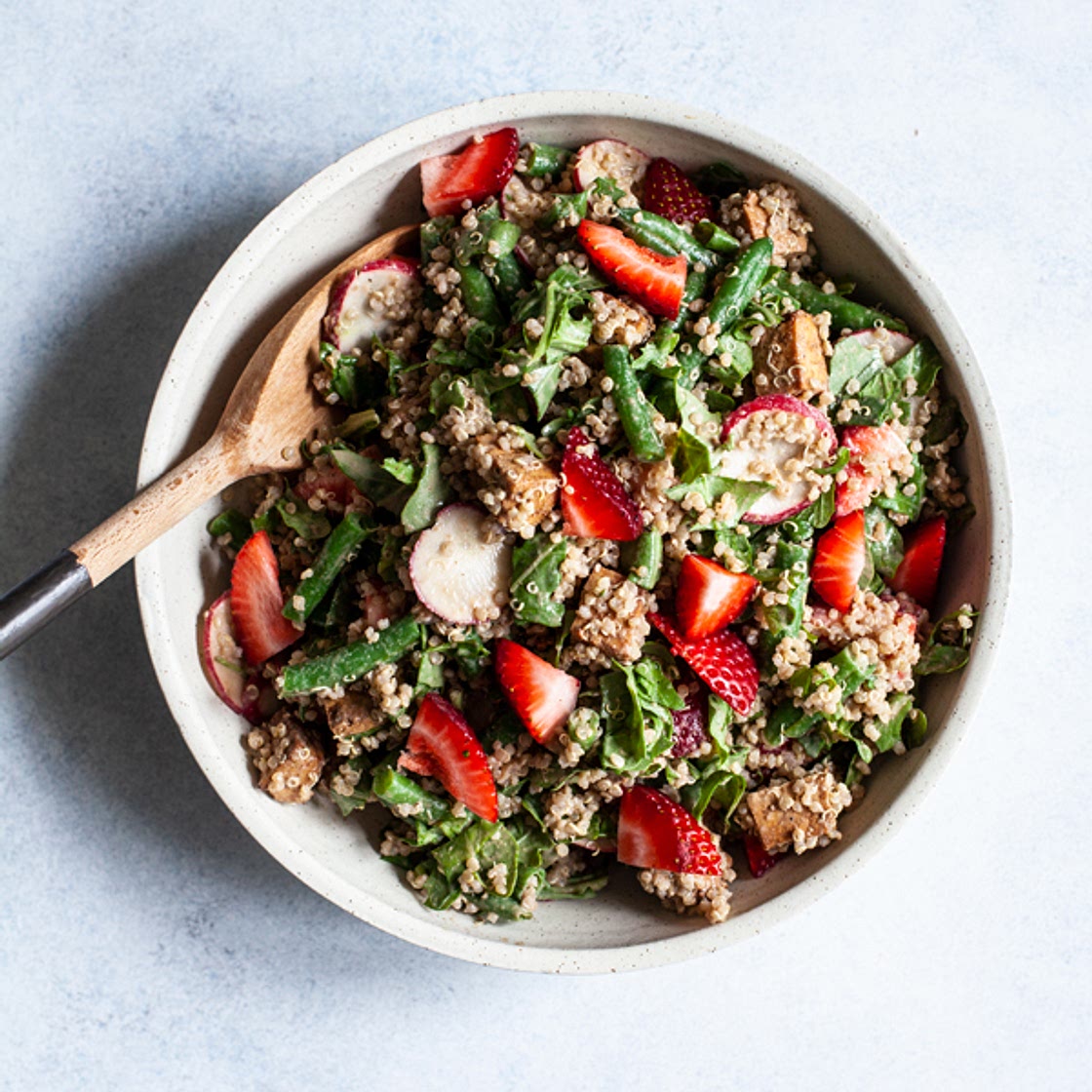 Balsamic Tofu, Quinoa & Strawberry Summer Salad