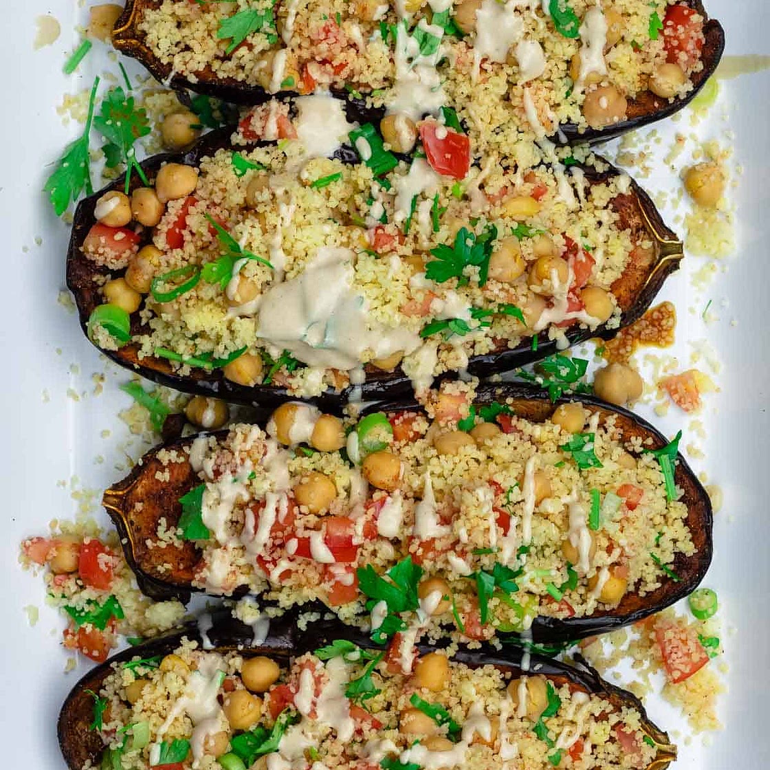 Easy Mediterranean Stuffed Eggplant Recipe (Vegetarian)