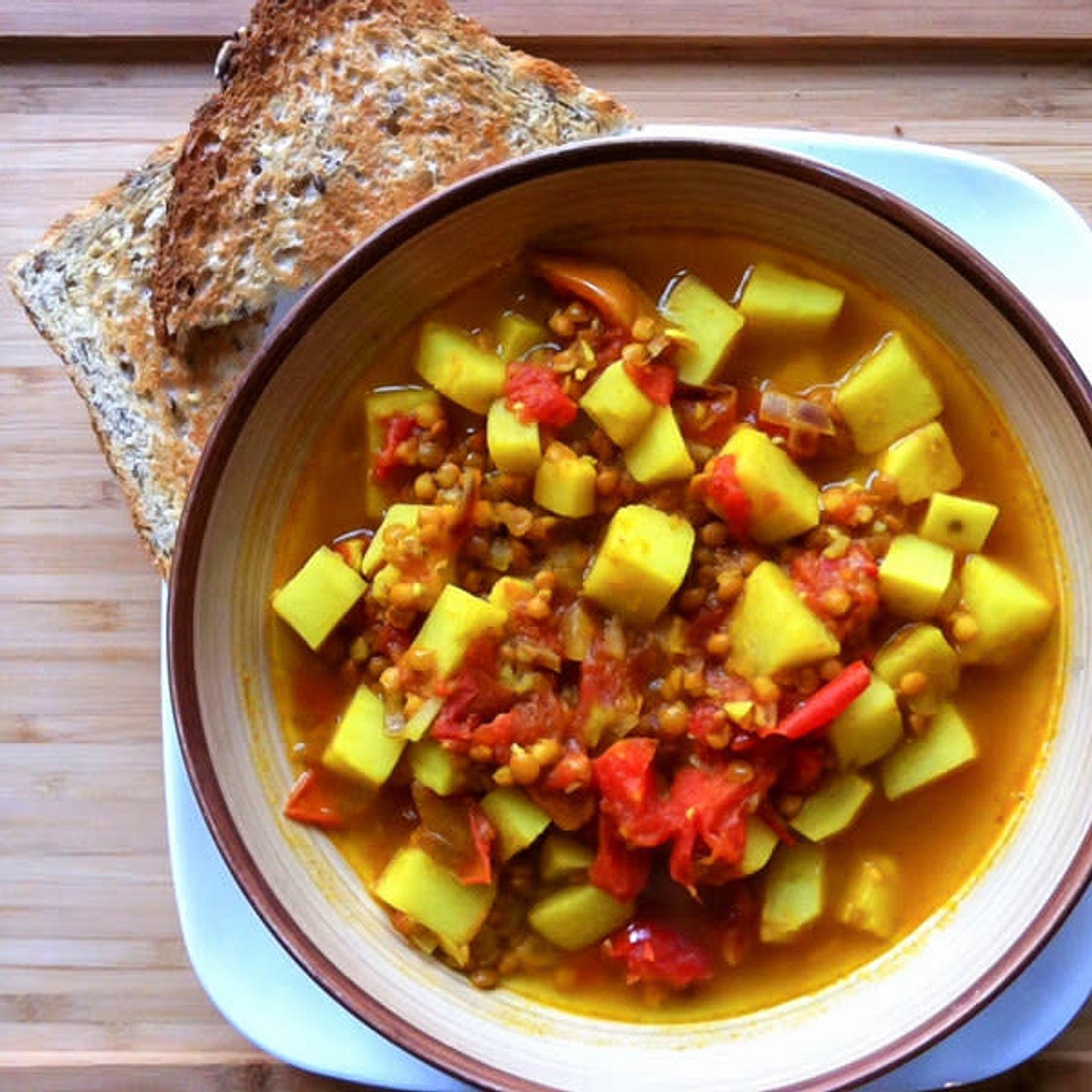 Sweet Potato & Lentil Stew with Crusty Bread