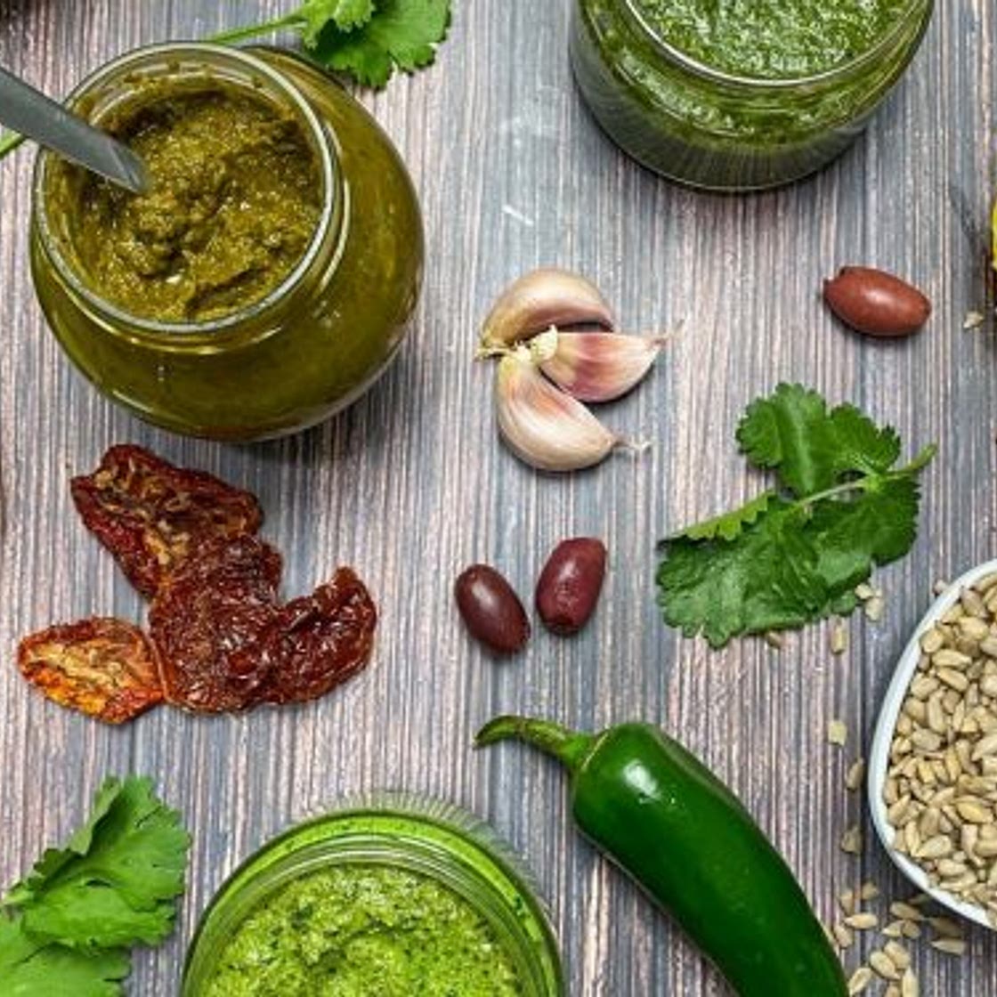 Nut Free Basil Pesto with Lemon [No Oil]