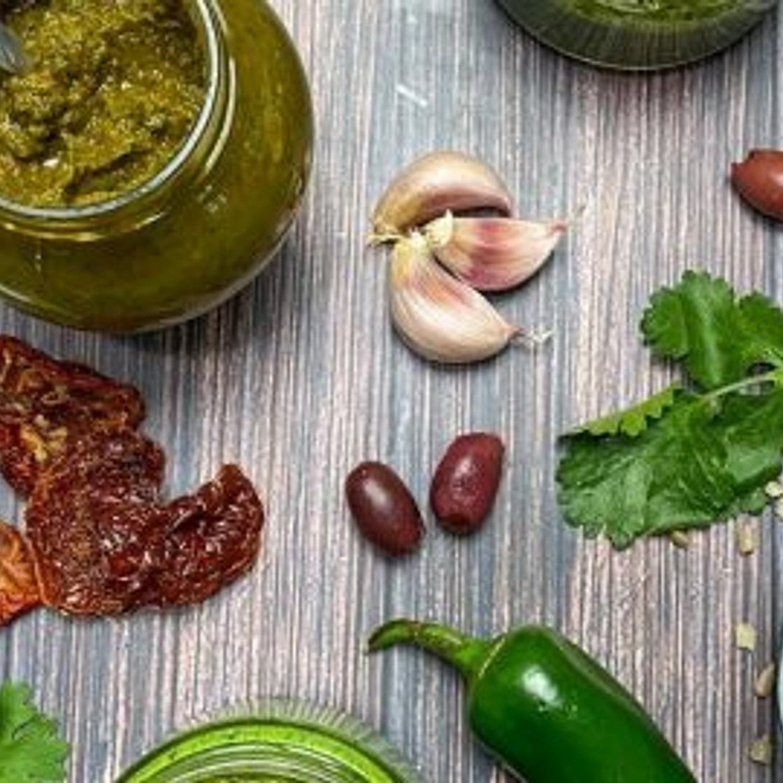 Nut Free Basil Pesto with Lemon [No Oil]
