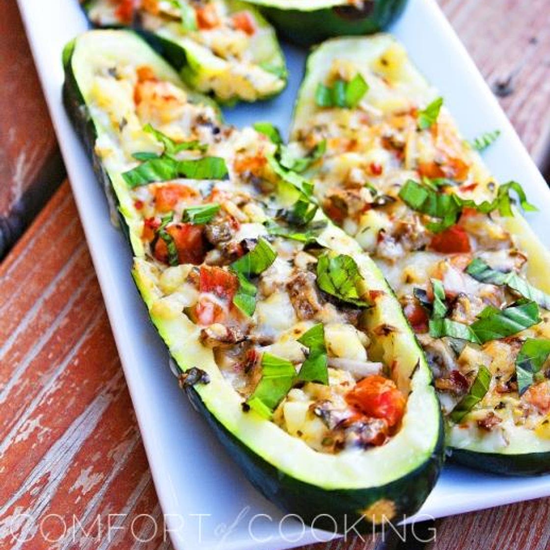 Spicy Italian Stuffed Zucchini Boats