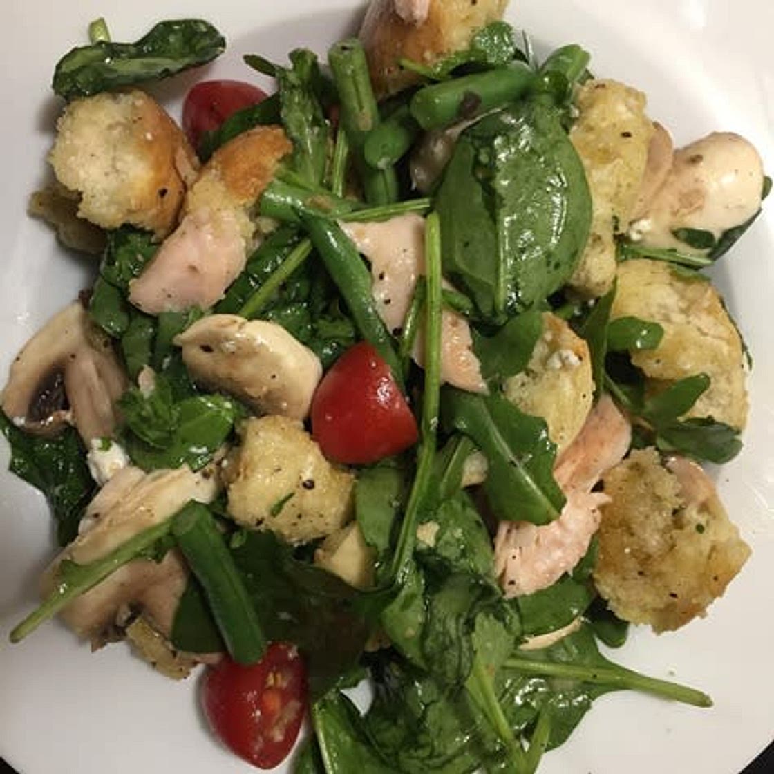 Panzanella Salad with Grilled Salmon and Asparagus