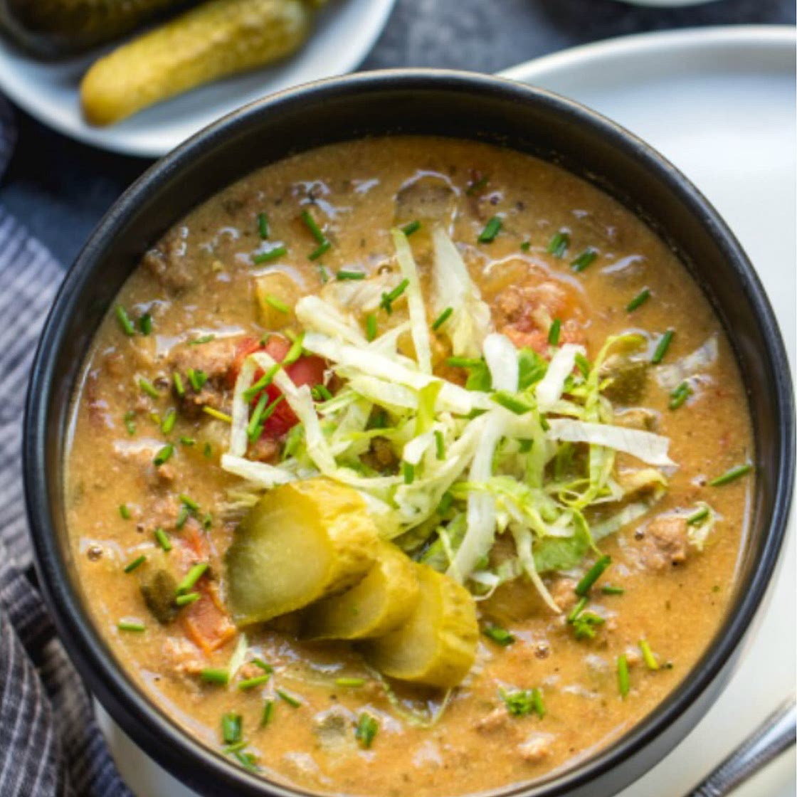 Slow Cooker Cheeseburger Soup: Whole30, Paleo, GF, Dairy-Free