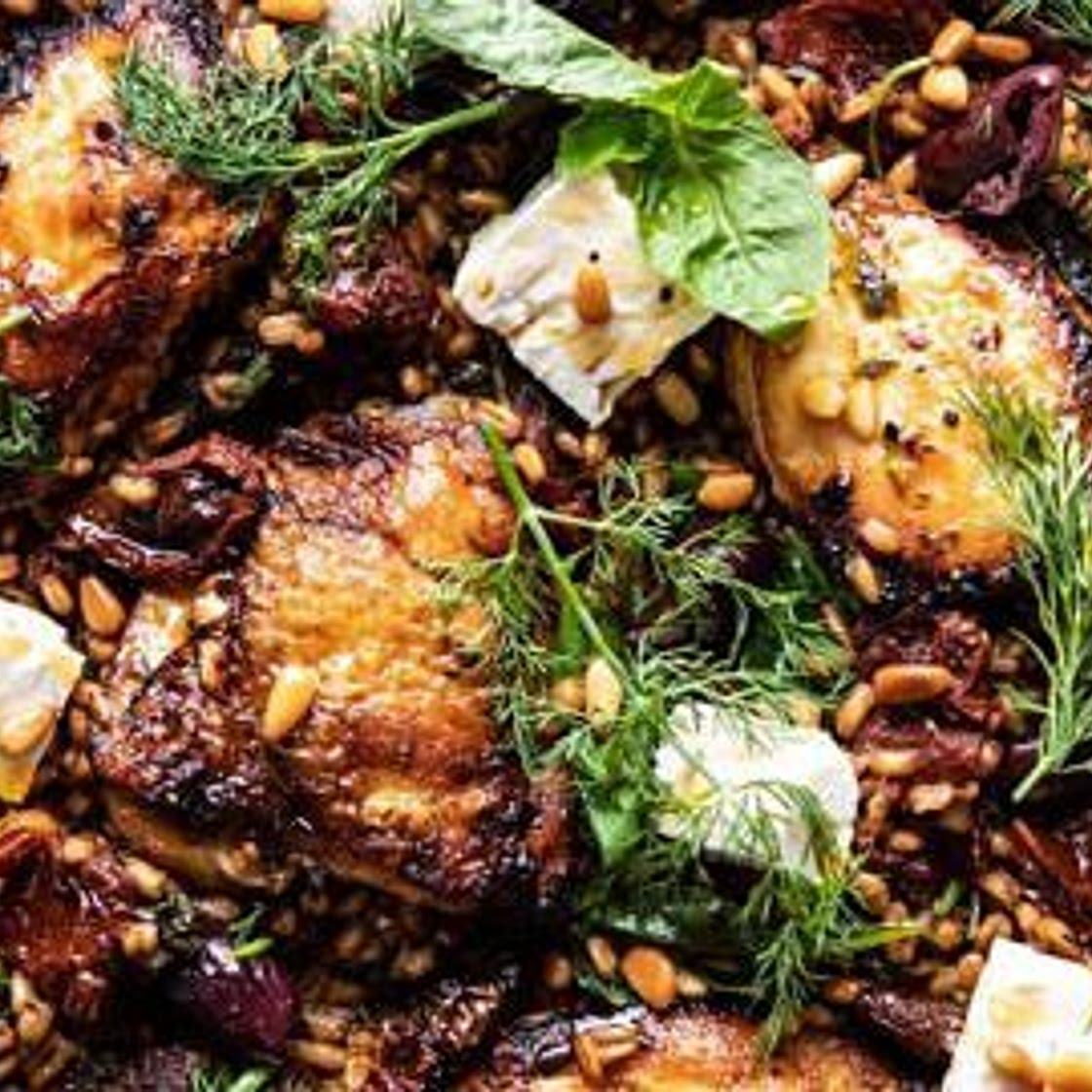 One Skillet, Geek Sun-Dried Tomato Chicken and Farro