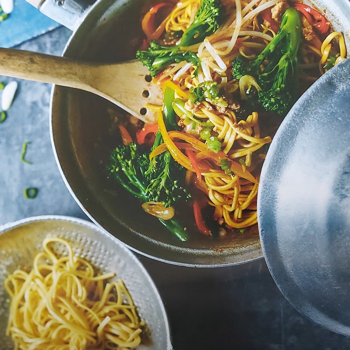 Korean Minced Chicken and Noodle Stir-Fry