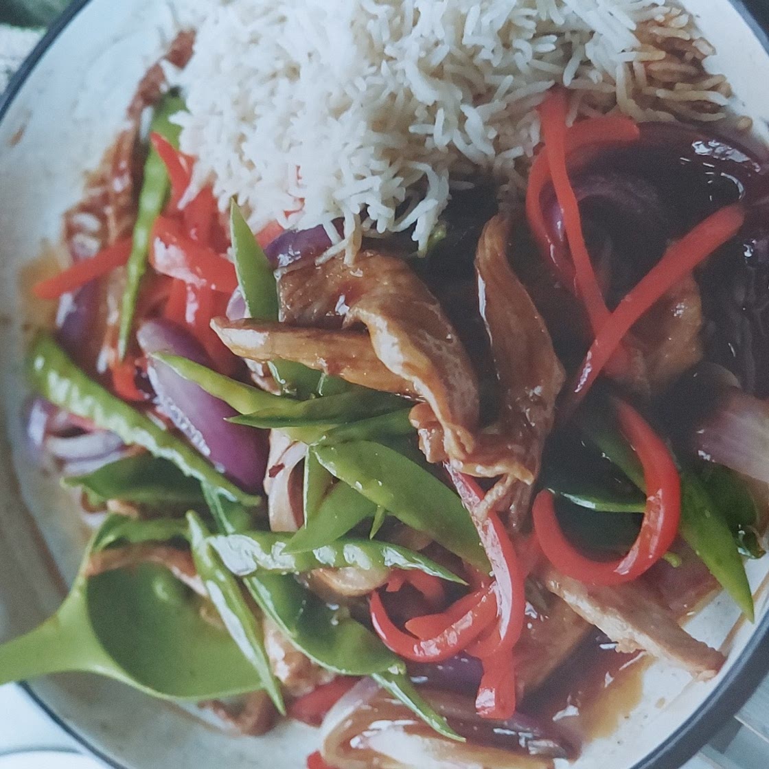 SWEET AND SOUR PORK WITH RICE