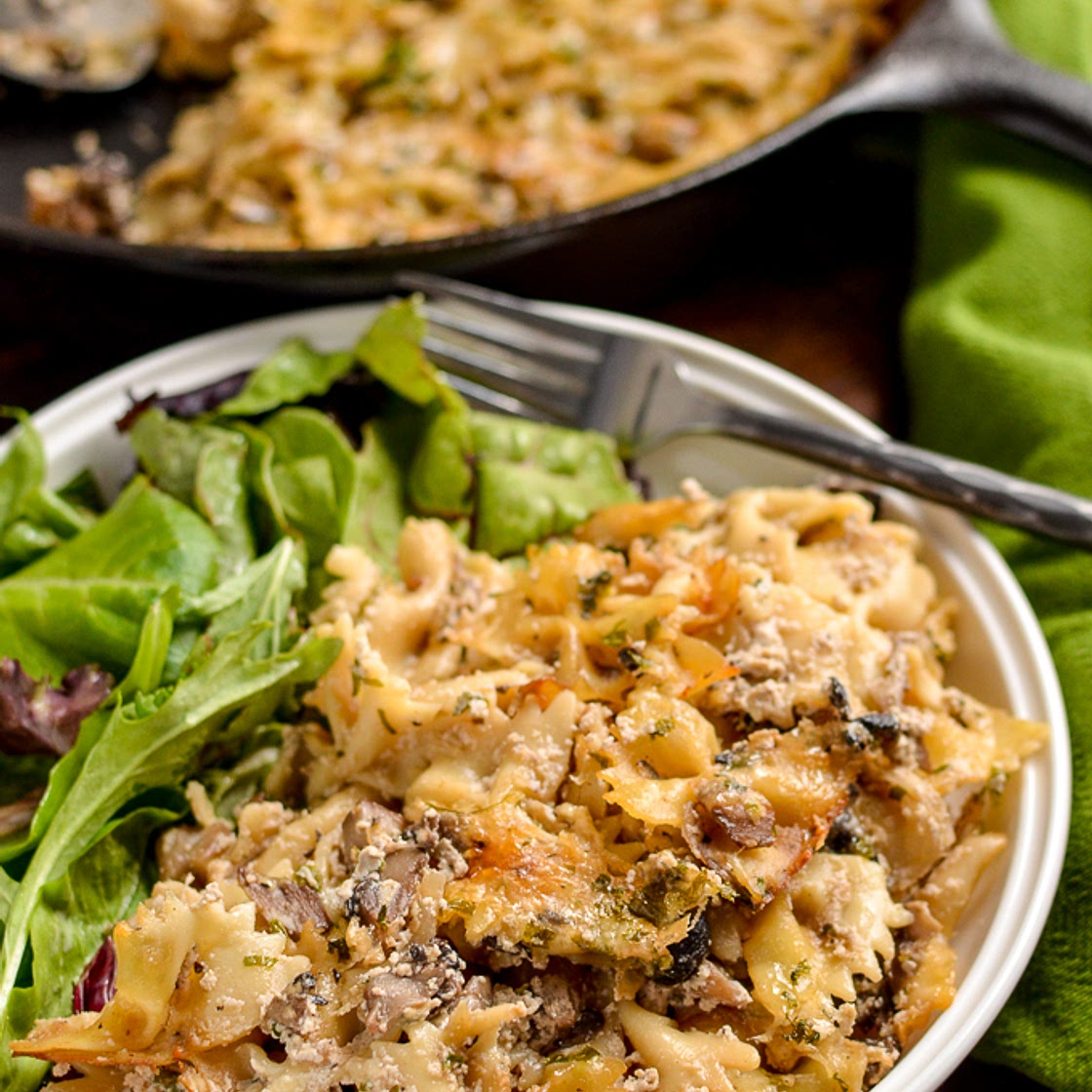 Syn Free Baked Garlic Mushroom and Ricotta Pasta