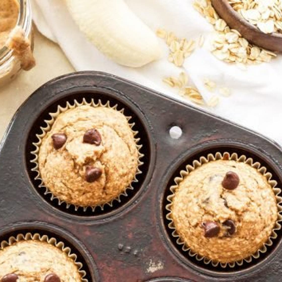 Almond Butter, Banana, Oatmeal Blender Muffins + A Giveaway