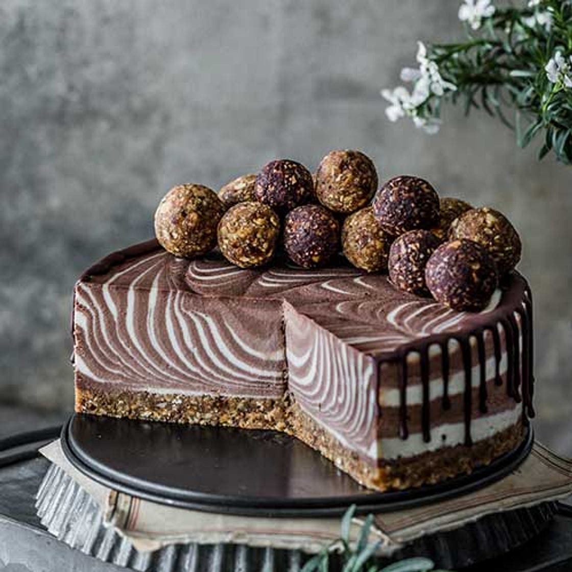 Vegan Zebra Ice Cream Cake