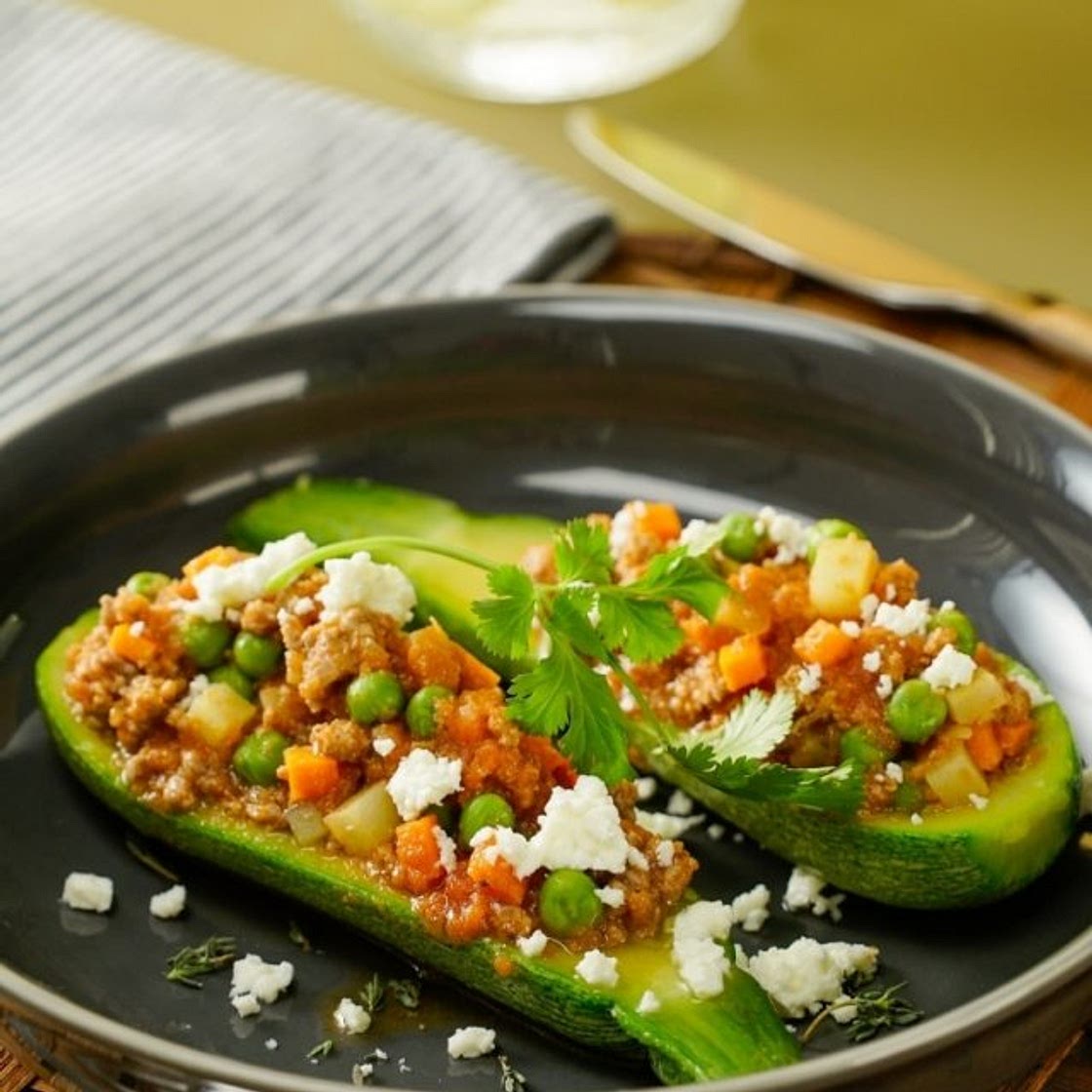 Calabacitas Rellenas de Picadillo