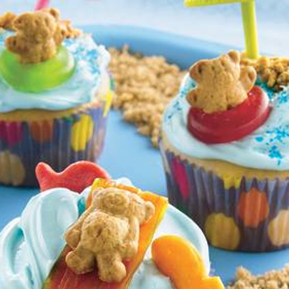 Teddy-at-the-Beach Cupcakes