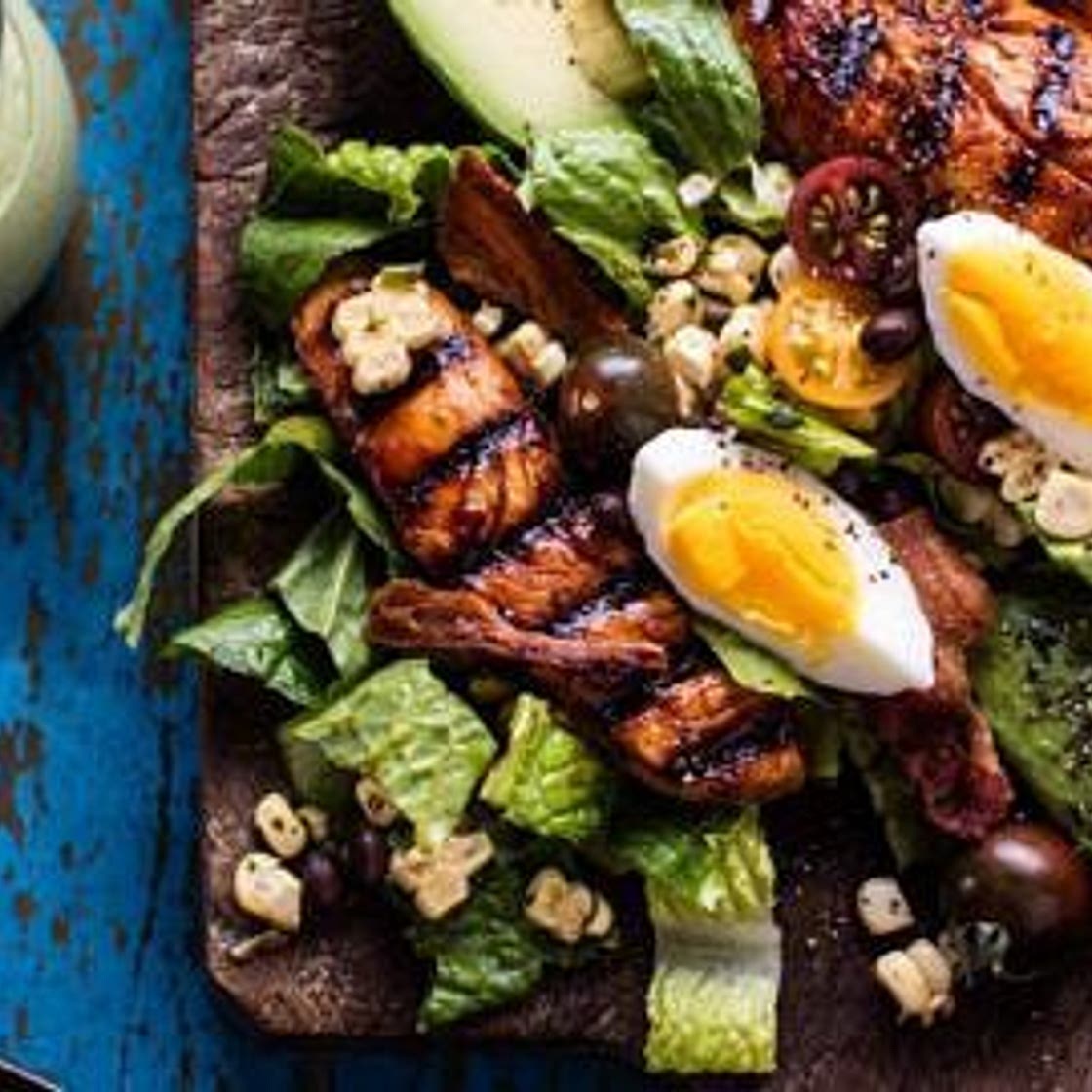 BBQ Chicken Cobb Salad with Avocado Ranch