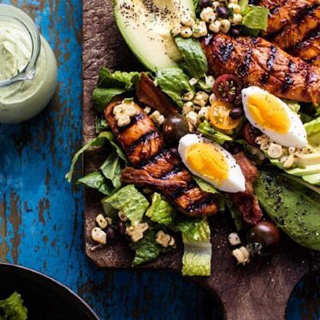 BBQ Chicken Cobb Salad with Avocado Ranch