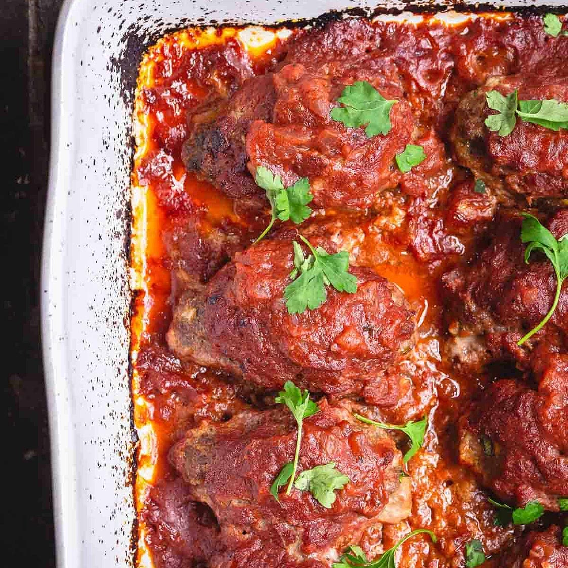 Greek Baked Meatballs: Soutzoukakia
