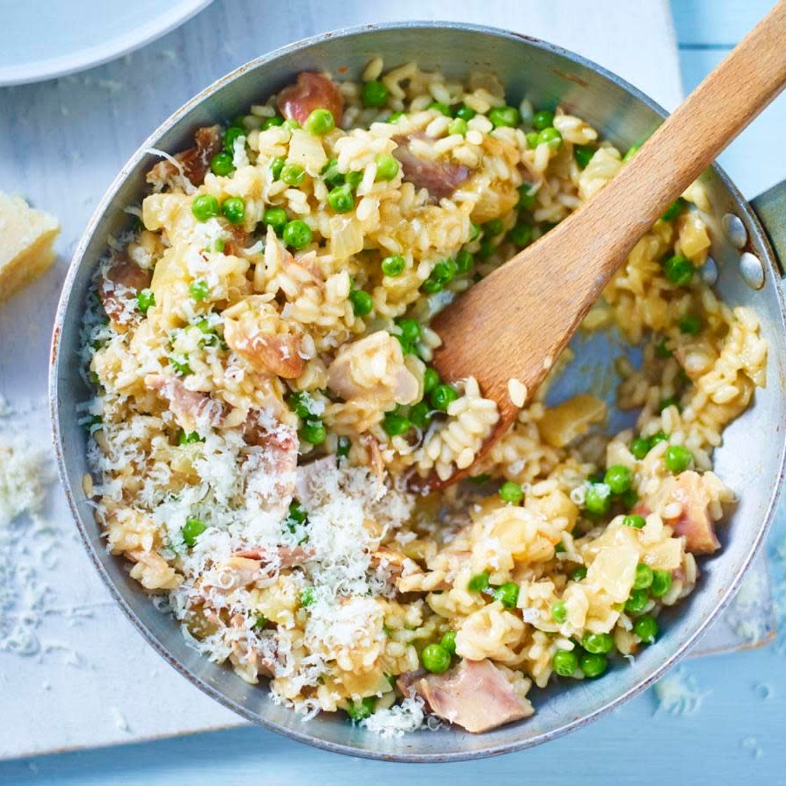 Easy chicken and pea risotto