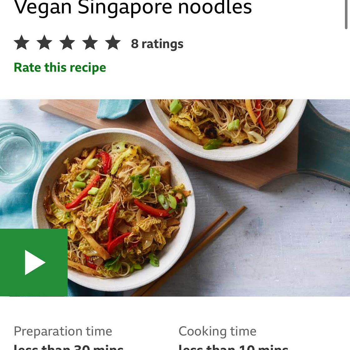 Vegan Singapore noodles