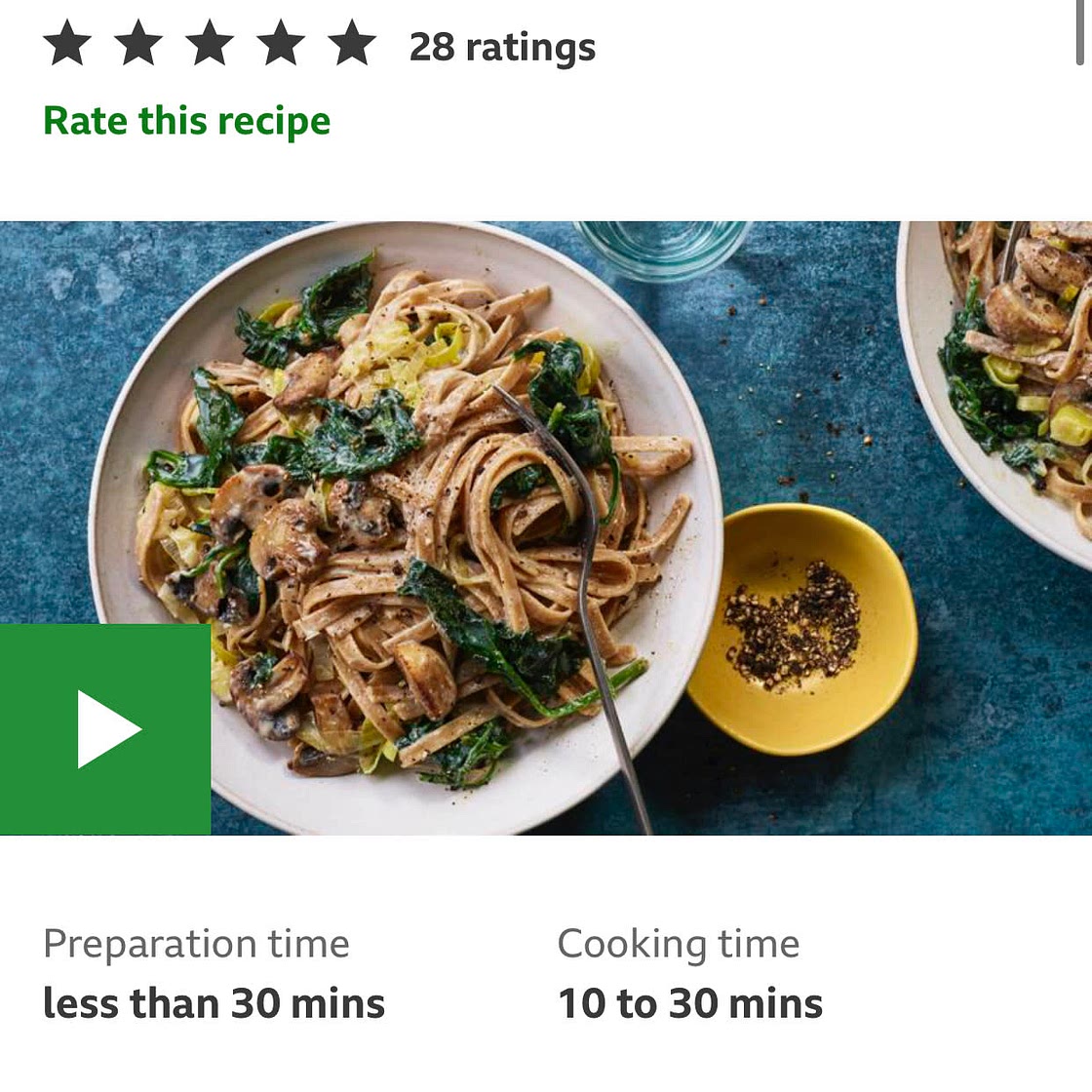 Creamy mushroom pasta