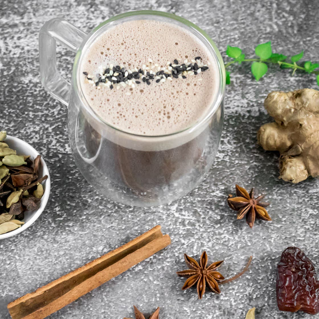 Spiced Black Sesame Milk Hot Chocolate