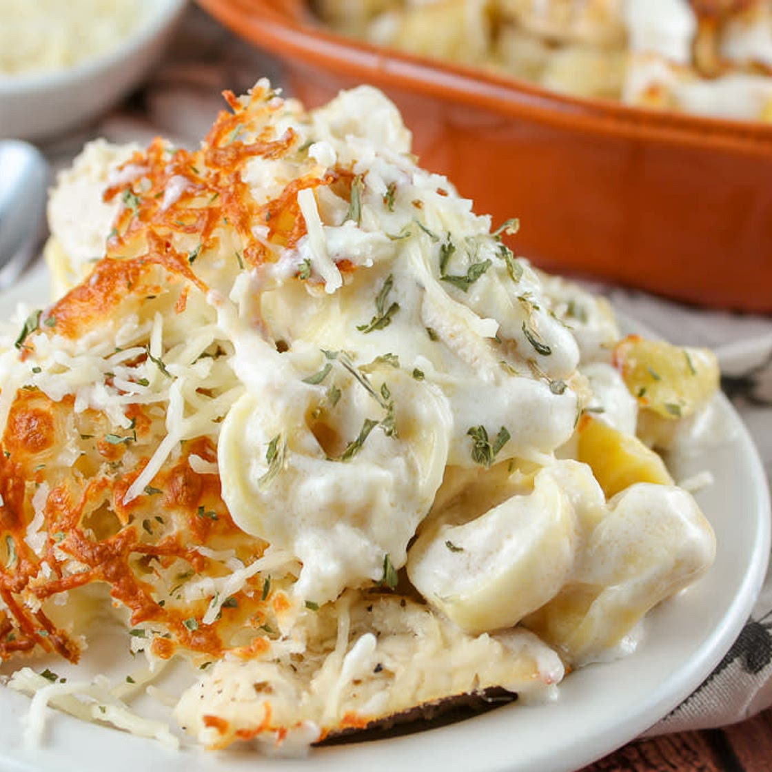 Olive Garden's Asiago Tortelloni Alfredo with Grilled Chicken