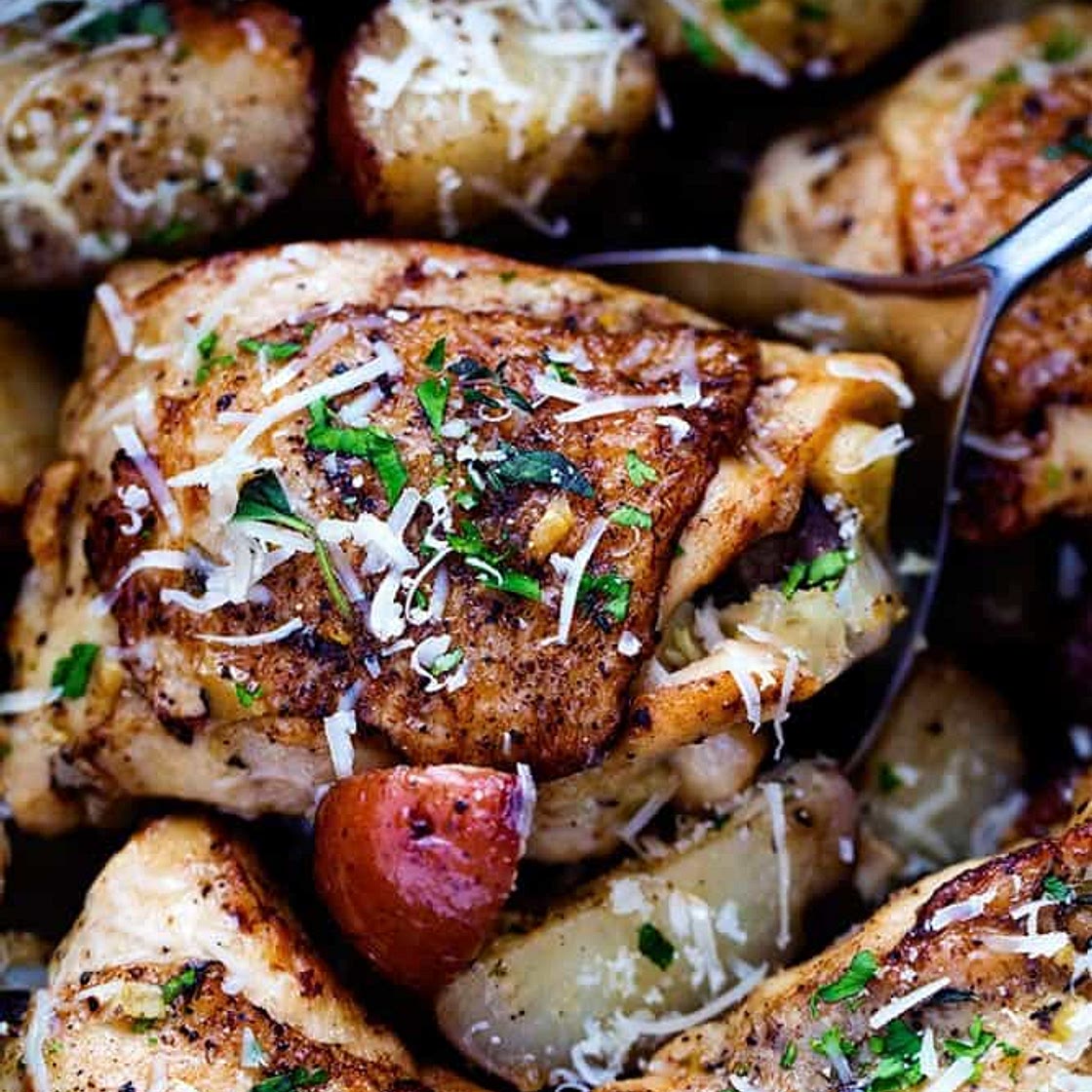 Slow Cooker Parmesan Garlic Herb Chicken