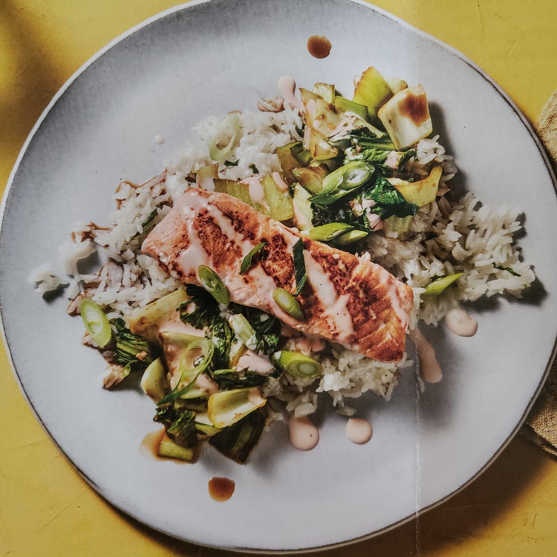 Pan-fried Salmon with Soy-Glazed Bok Choy