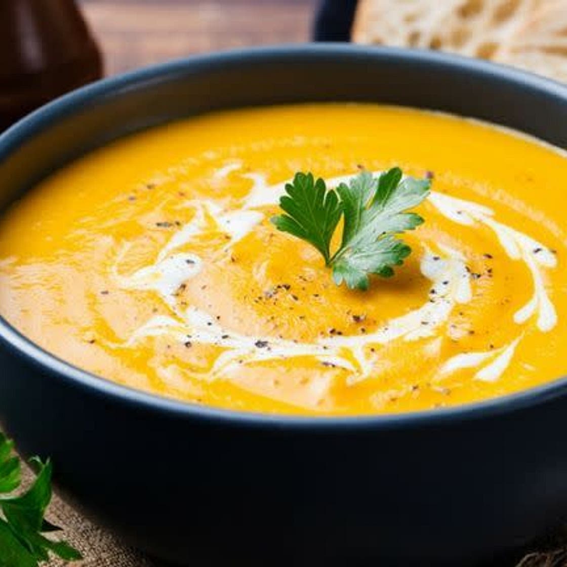 Pumpkin Soup with Sourdough Bread