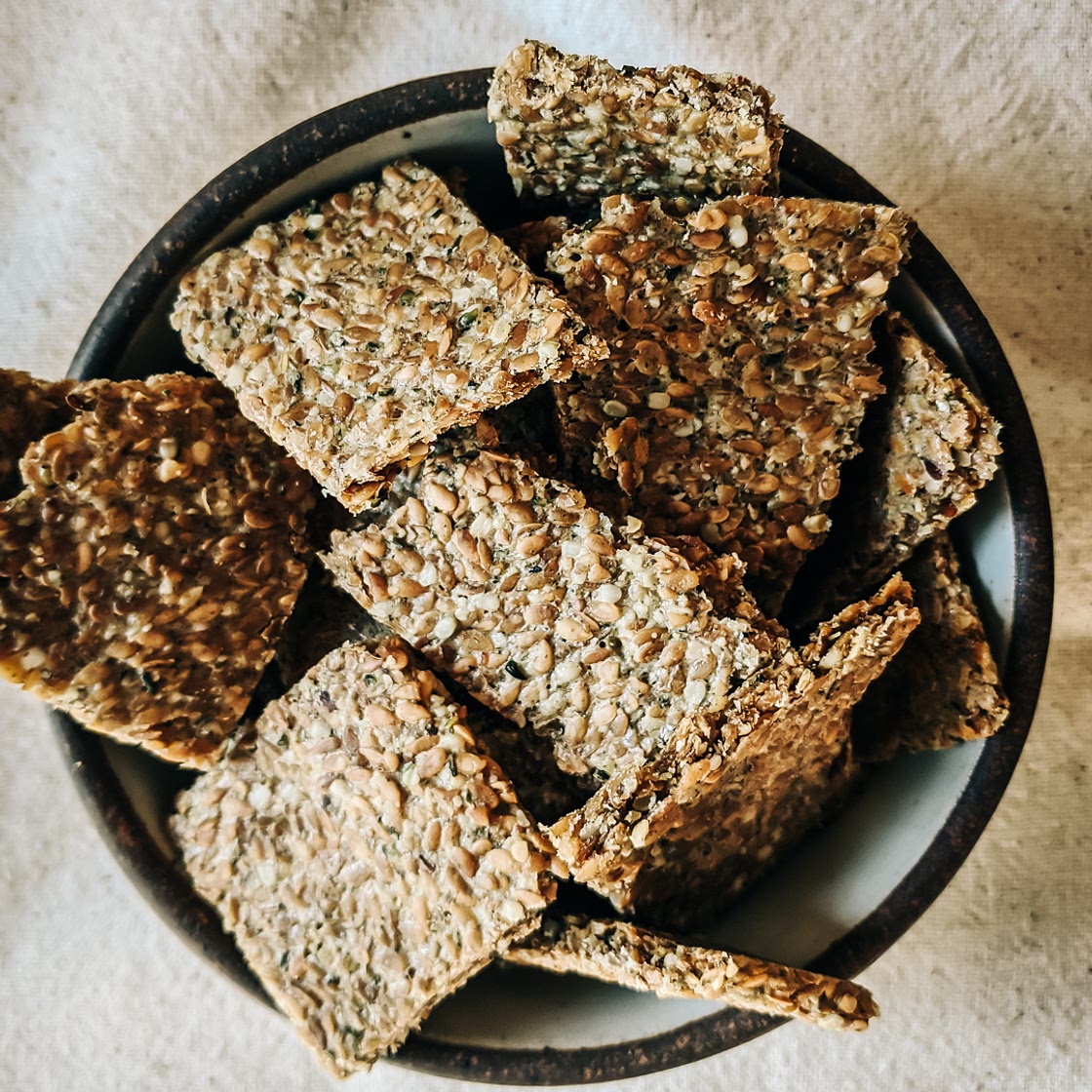 Garlic & Herb Flax Seed Crackers