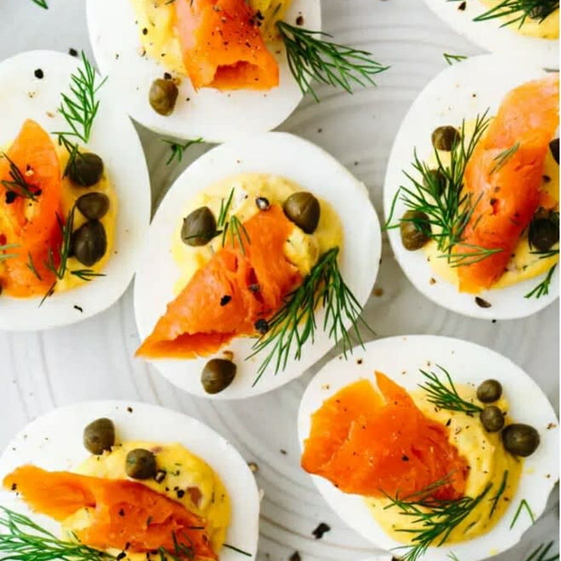 Smoke Salmon Deviled Eggs