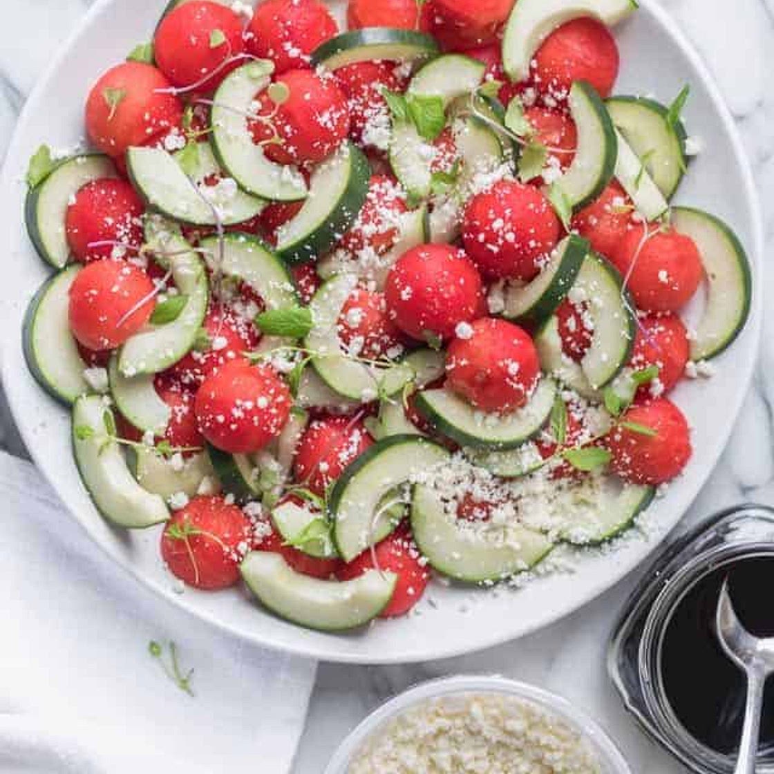 Watermelon Cucumber Salad