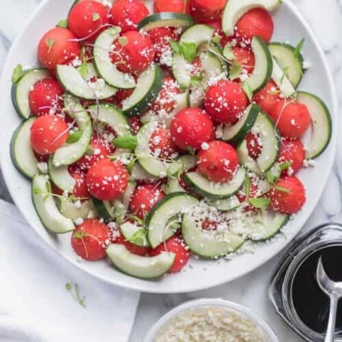 Watermelon Cucumber Salad