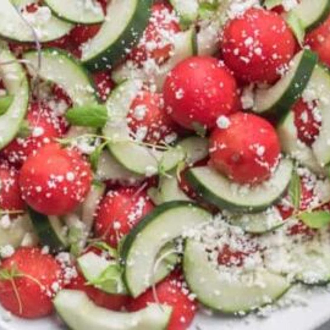 Watermelon Cucumber Salad
