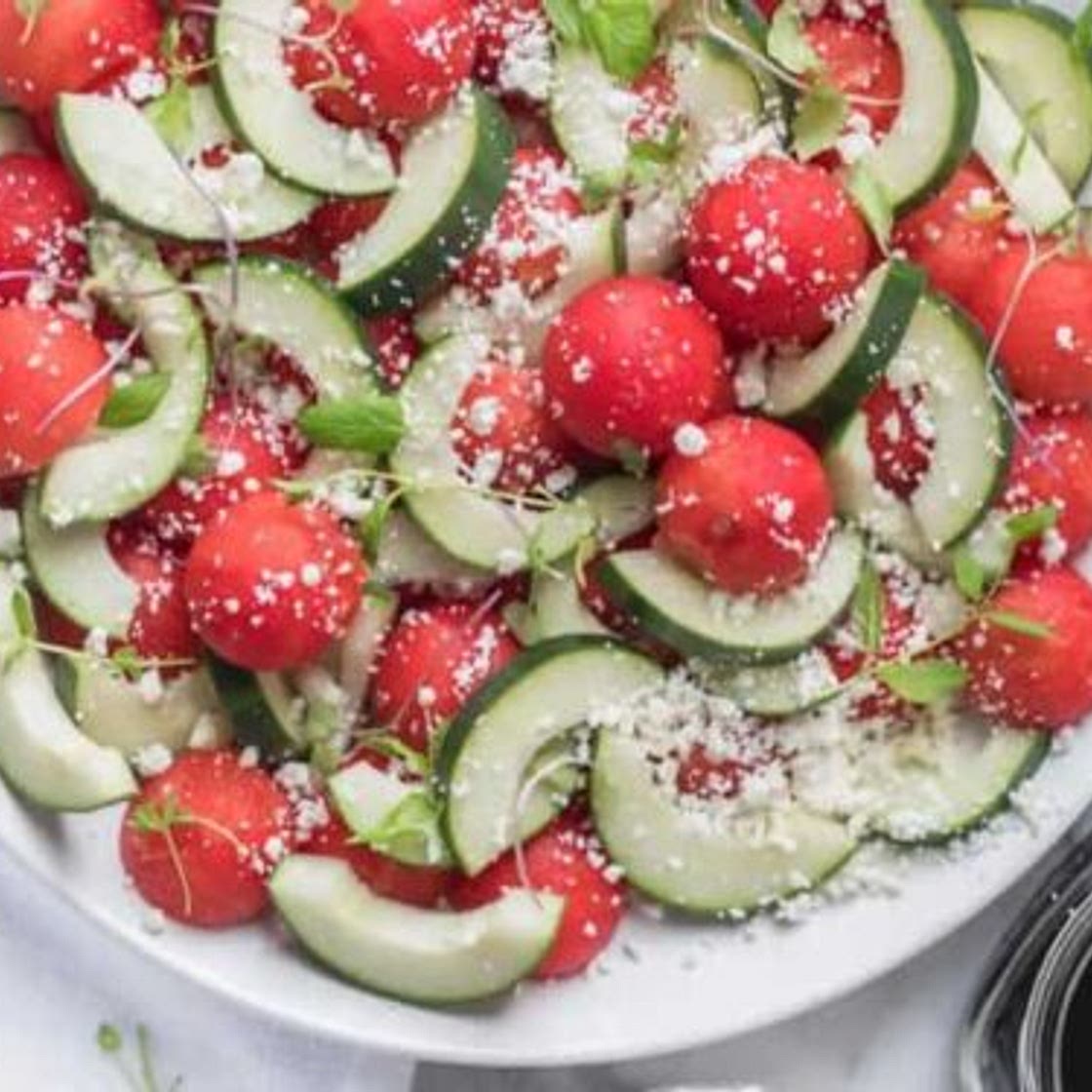 Watermelon Cucumber Salad