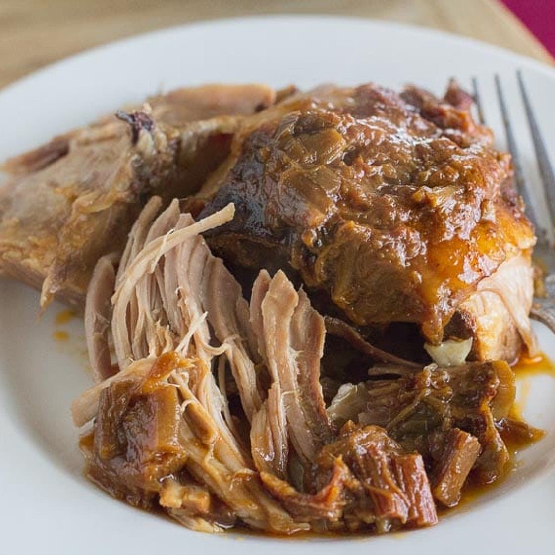 Slow-Cooker Pork with Rhubarb BBQ Sauce