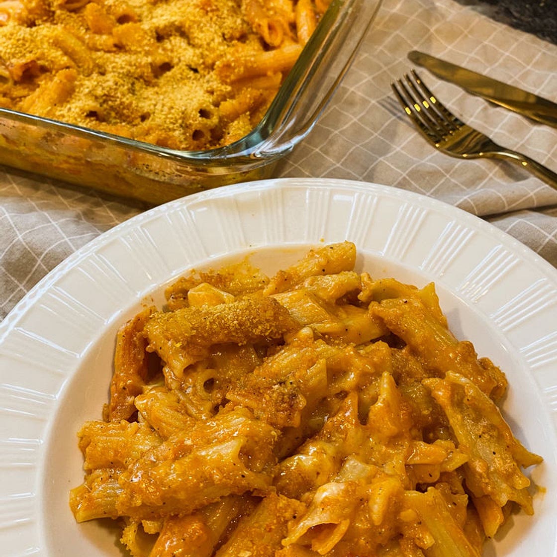 Buffalo Mozzarella Pasta Bake