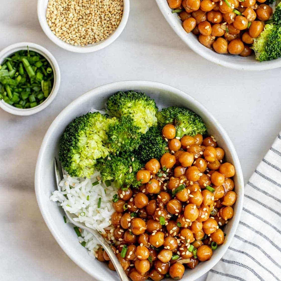 Sticky Sesame Chickpeas