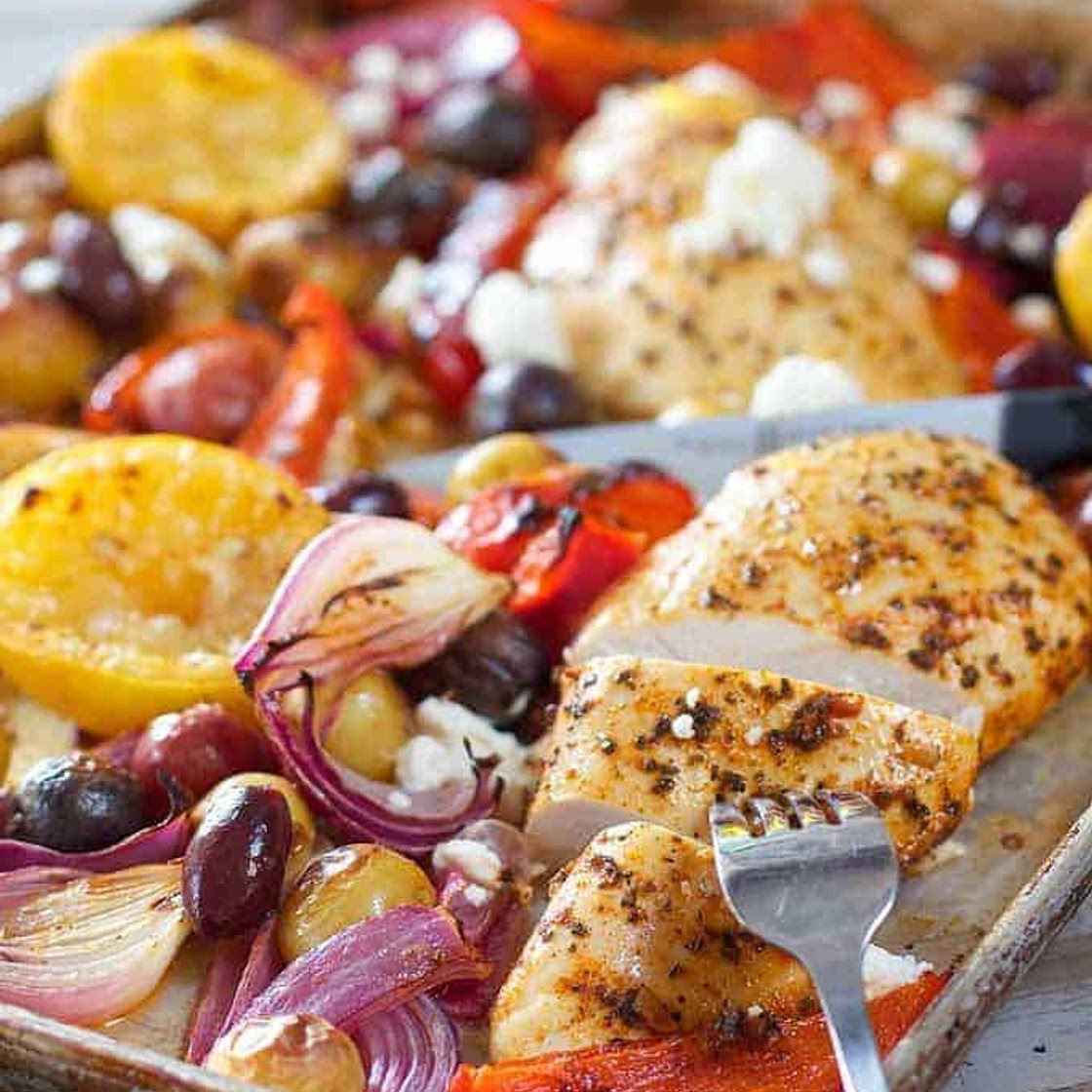 Greek Sheet Pan Chicken Dinner