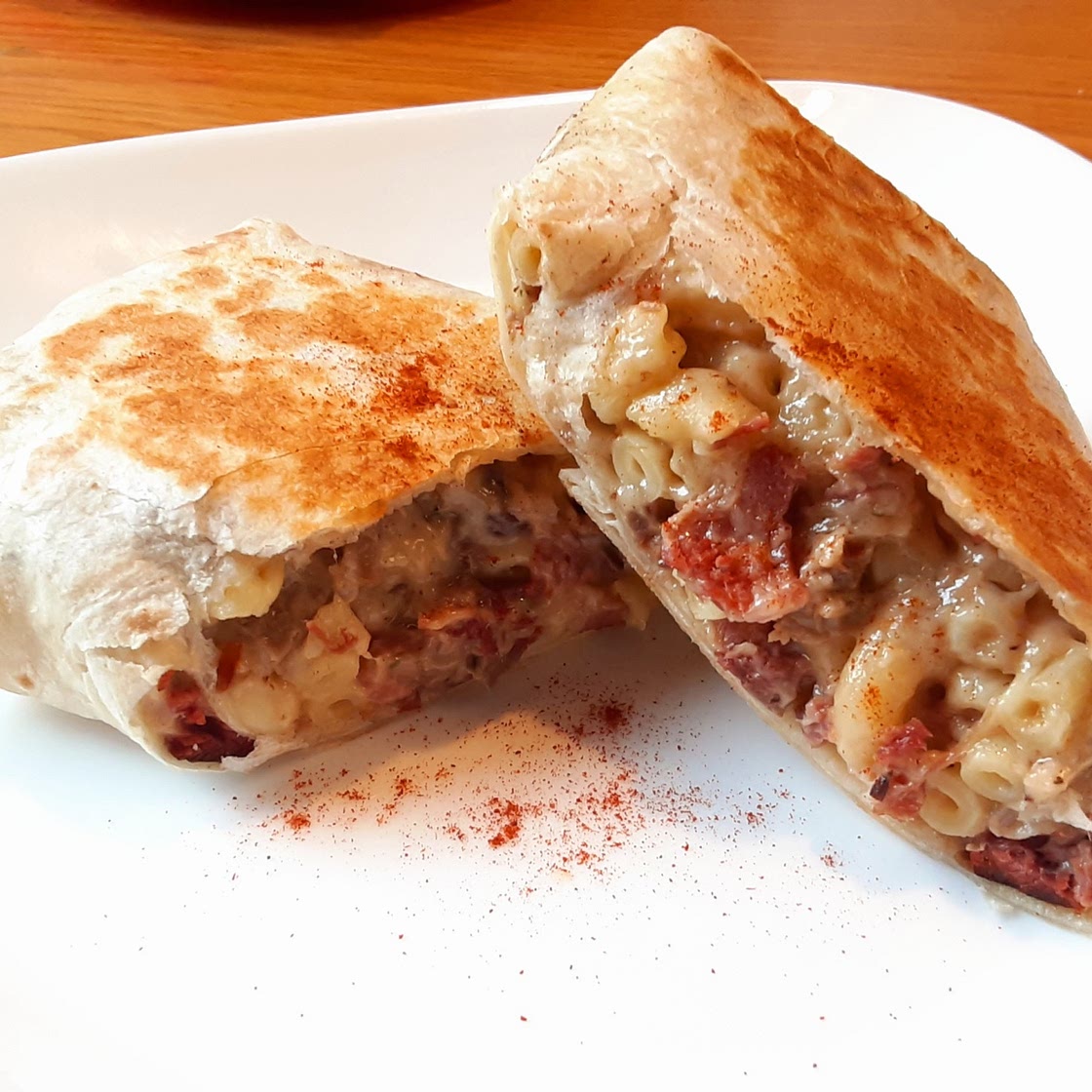 White Cheddar Mac & Cheese Brisket Burrito