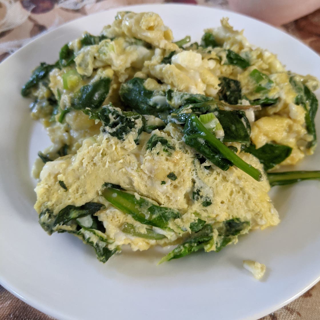 eggs w/ greens & green onions