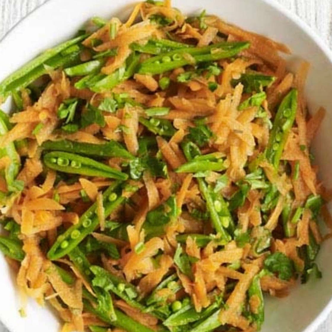 Carrot & sugar snap salad