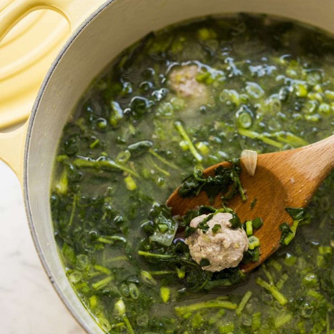 Vietnamese Meatball and Watercress Soup (Canh)