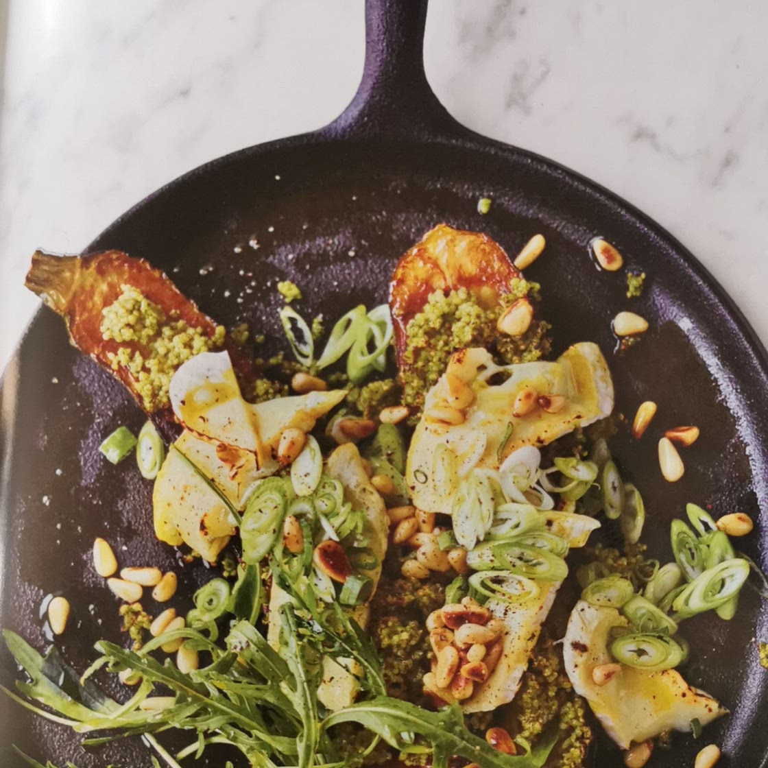 Green couscous stuffed courgette