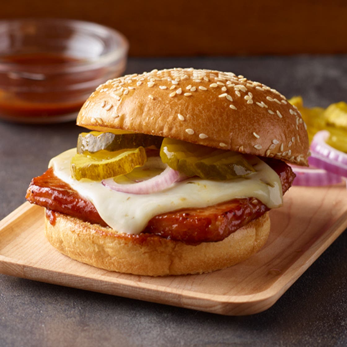 BBQ Glazed SPAM Burgers