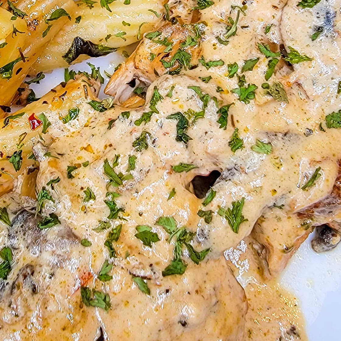 Chicken in Mushroom Cream Sauce