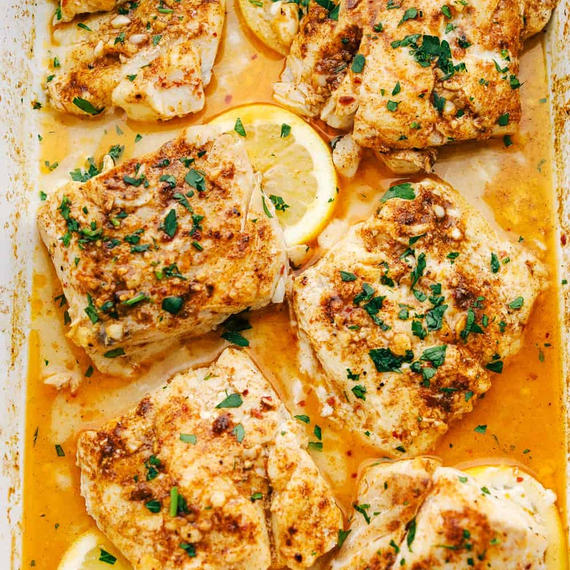 Baked Cajun Garlic Butter Cod