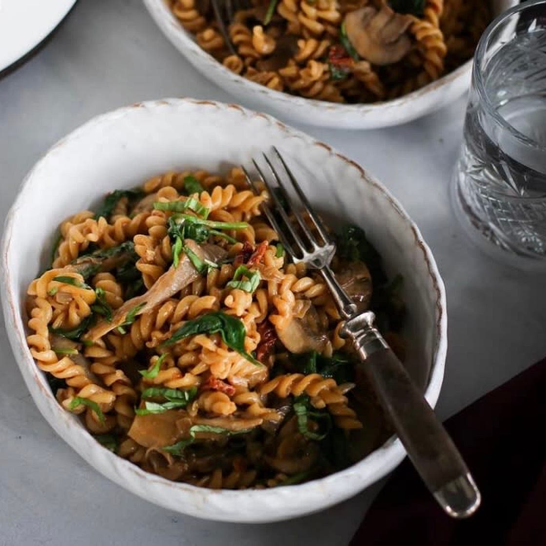 Creamy Mushroom and Spinach Pasta