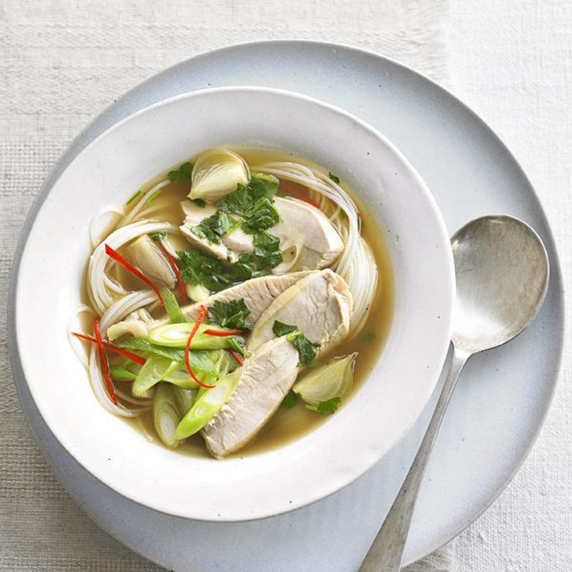 Asian hot and sour turkey soup