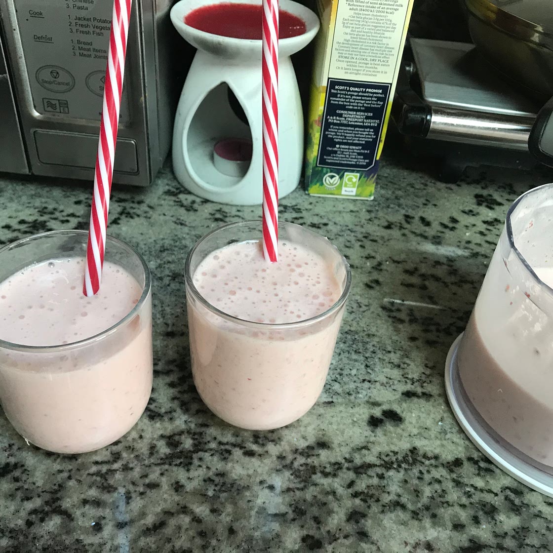 Strawberry and banana milkshake